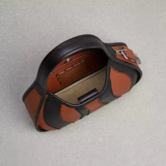 Coach Ergo Bag Wavy Stripe Upcrafted Brown Black Leather Coachtopia 90s CQ004 - Picture 10 of 12